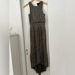 Banana republic metallic silver high low dress